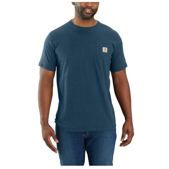 NWT Carhartt Force Relaxed Fit Short Sleeve Pocket T-Shirt in Blue sz XL - Picture 1 of 7